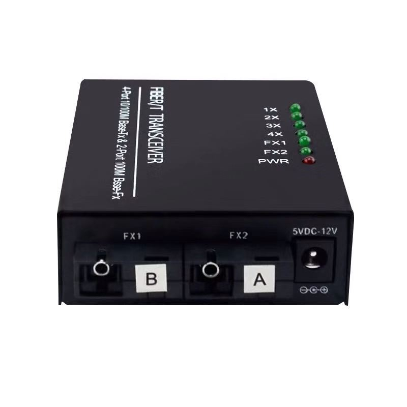 100 Mbps 2 optical 4 electrical fiber optic switch single mode single ...