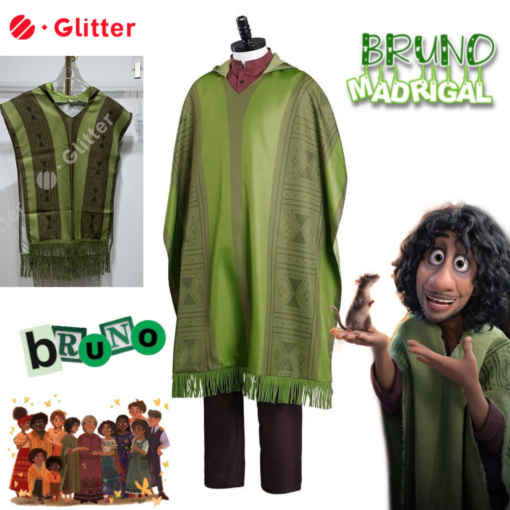 Encanto Bruno Cosplay Costume For Kids Boy Bruno Madrigal Cape for ...