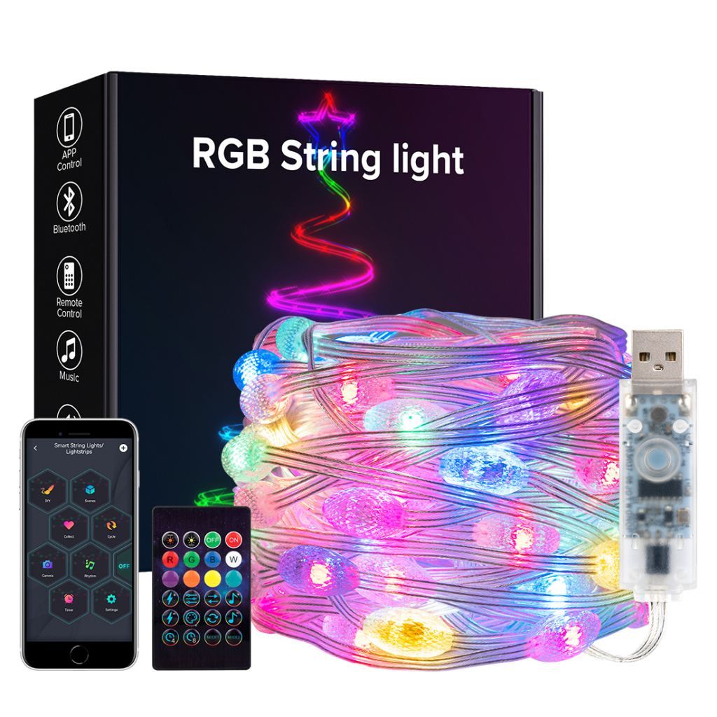 Rugby christmas lights,USB Bluetooth LED String Lights WS2812B ARGB ...