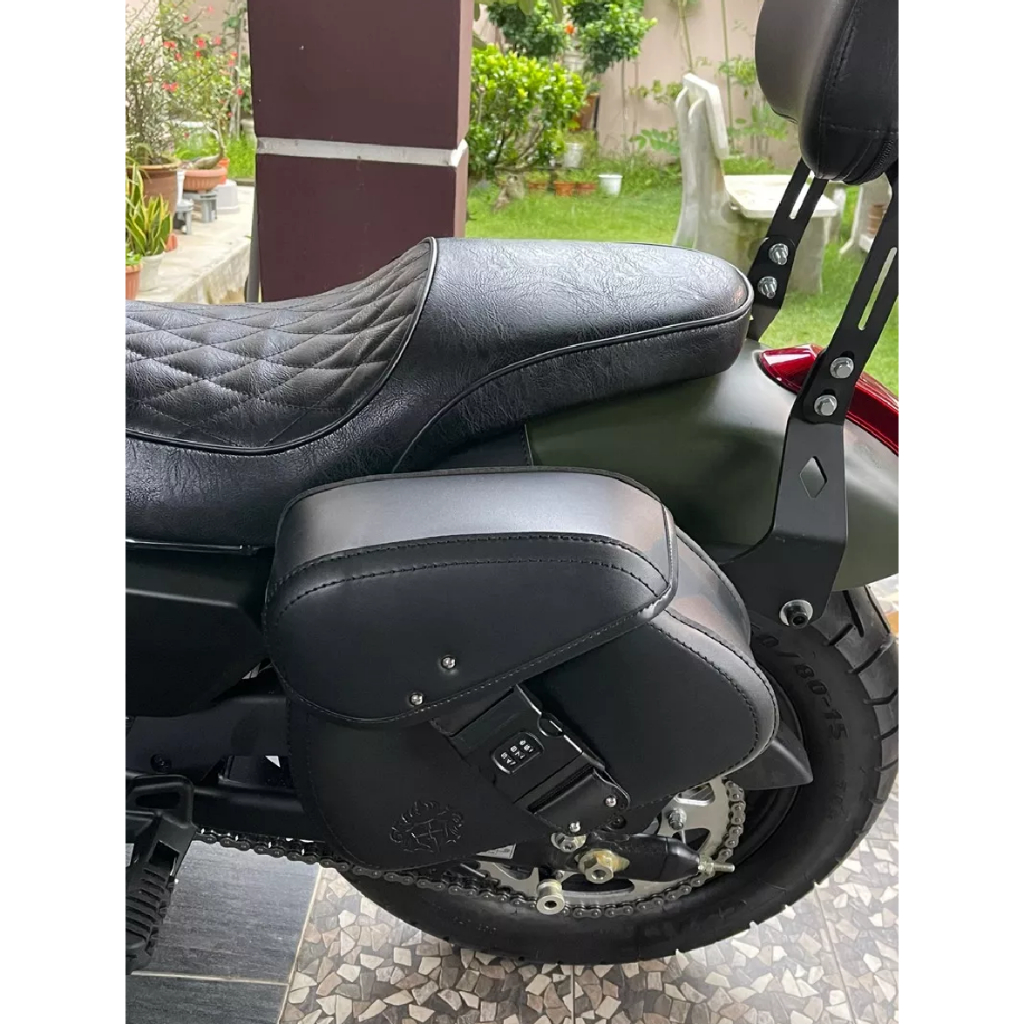 2Pcs Motorcycle 3-digit password saddle bag Bonded cover effectively ...