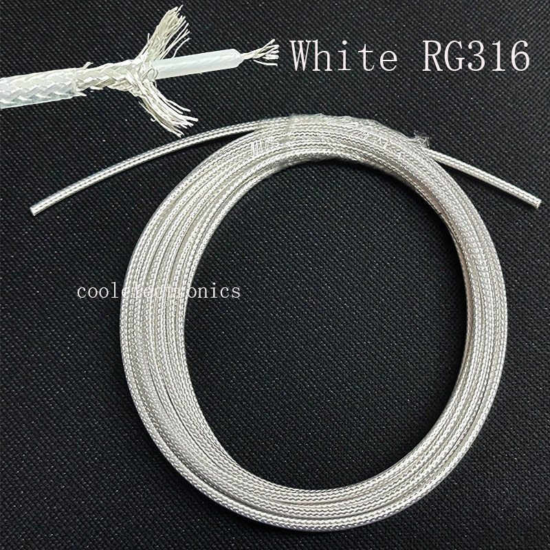 American Coaxial Industries RG316 Coax Cable - 25ft, 50 Ohm, Silver, Mil-Spec