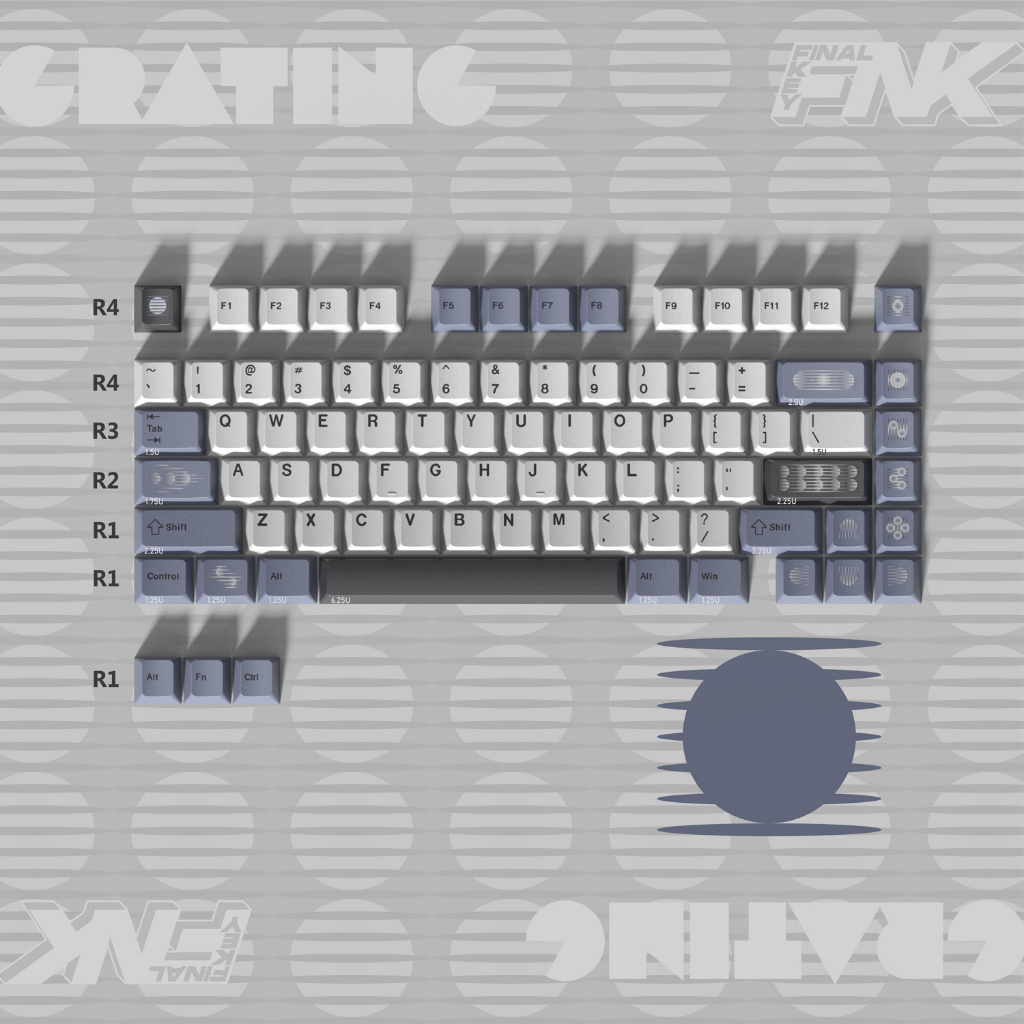 Finalkey 'Raster' mechanical keyboard keycaps cherry profile PBT DyeSub ...