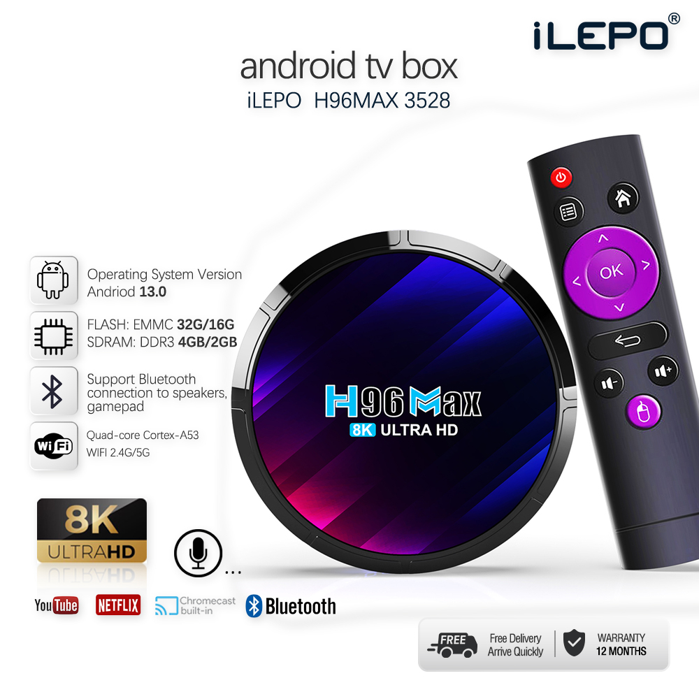 Android TV Box 4 + 32GB android 13.0 system Support 8K ultra HD Support