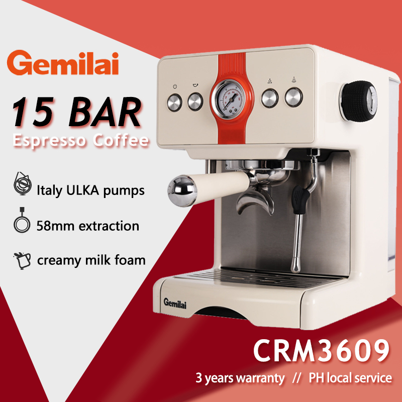 Gemilai CRM3609 coffee maker machine 15Bar Espresso | Shopee Philippines