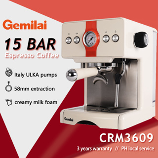 Espresso Machine with Milk Frother and Grinder, 15 Bar Automatic Espresso Coffee  Machine All In One Coffee Maker with Italian ULKA Pump, 2.5L Water Tank,  Brushed Stainless Steel for Home Office 