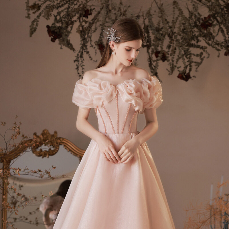 Evening Dress Female Temperament Birthday Mini Dress Mid-length Banquet Noble Toast Dress Host Dress