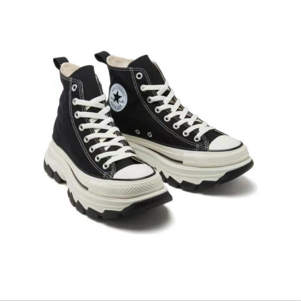 Converse Chuck Taylor All Star Trek Wave Hi Non slip and wear resistant high cut canvas shoes for both men and women in black