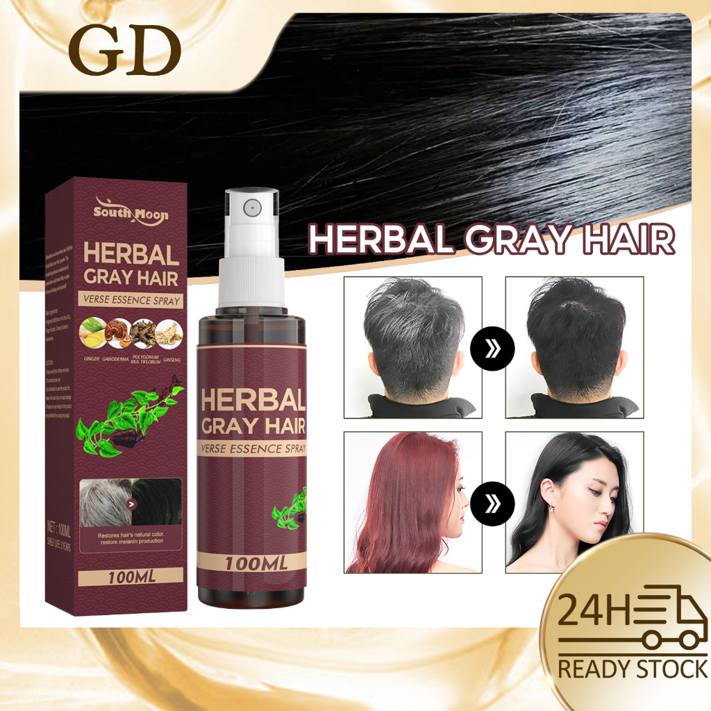 South Moon Herbal Gray Hair Reverse Essence Spray Black Hair Shampoo