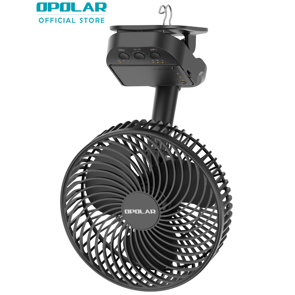 OPOLAR 10000mAh Oscillating Battery Operated Fan, 8” Rechargeable Clip