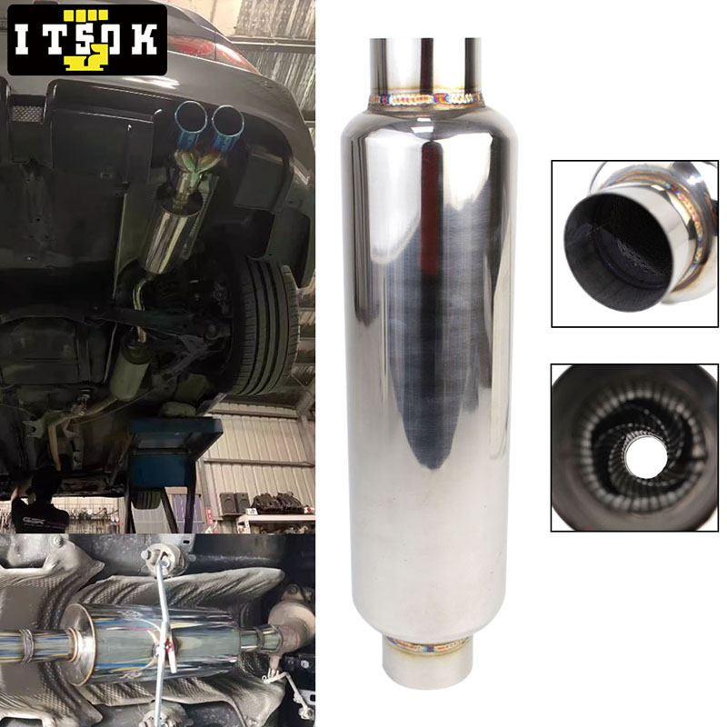 【ITSOK】Exhaust Muffler Pipe Resonator Car Tube Spiral Silencer Deep ...