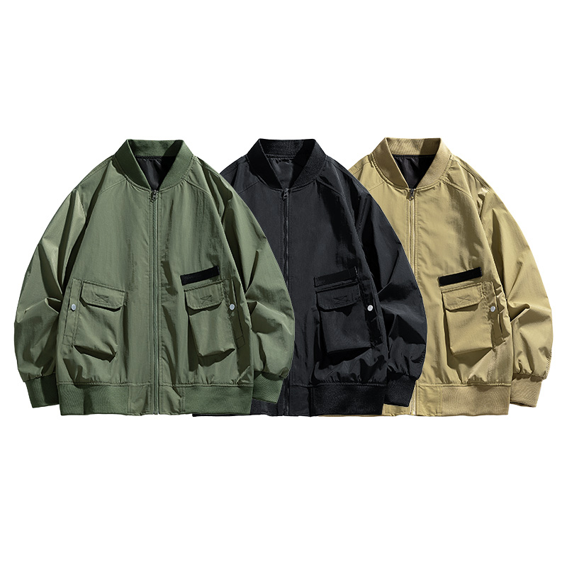 [L-9XL] Plus Size Bomber Jacket Men Women Couple Korean Plain Long ...