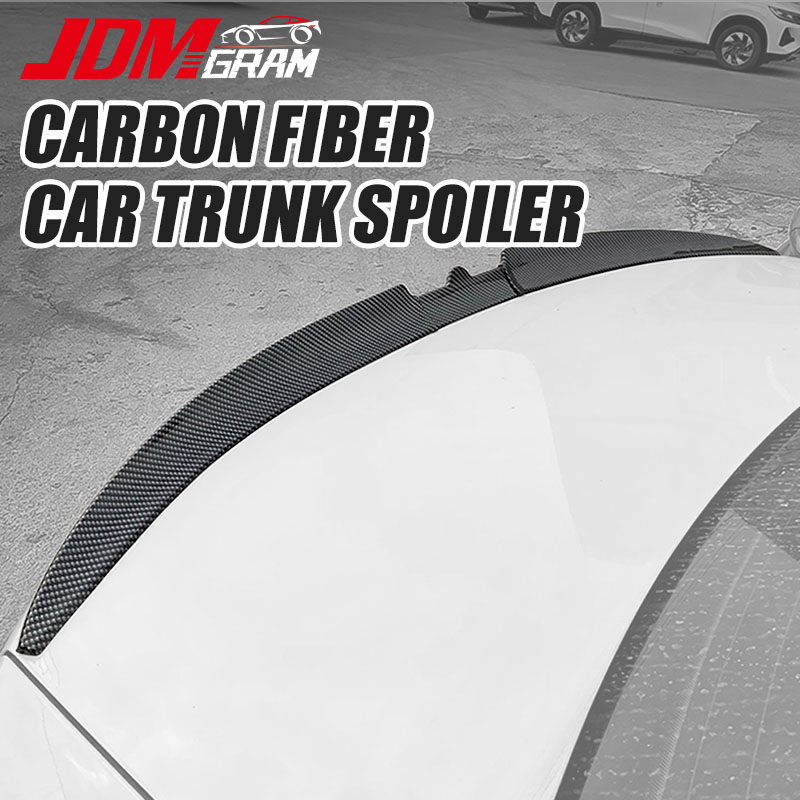 JDMGRAM Carbon Fiber Car Rear Spoiler Separable Trimmable Sticker ...