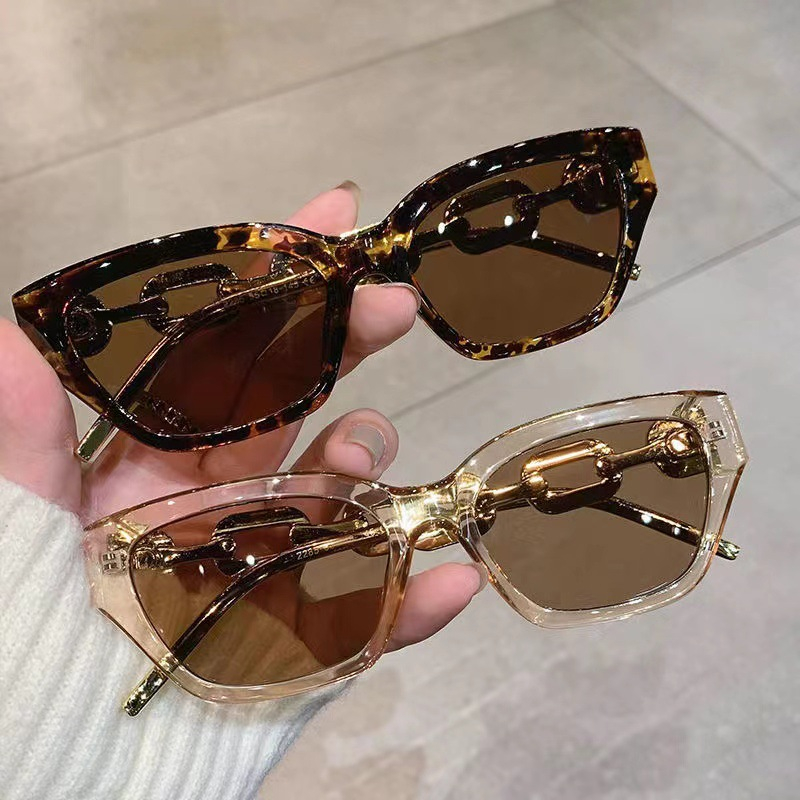 Retro Cat Eye Metal Chain Leg Sunglasses High-End Texture Sunglasses ...