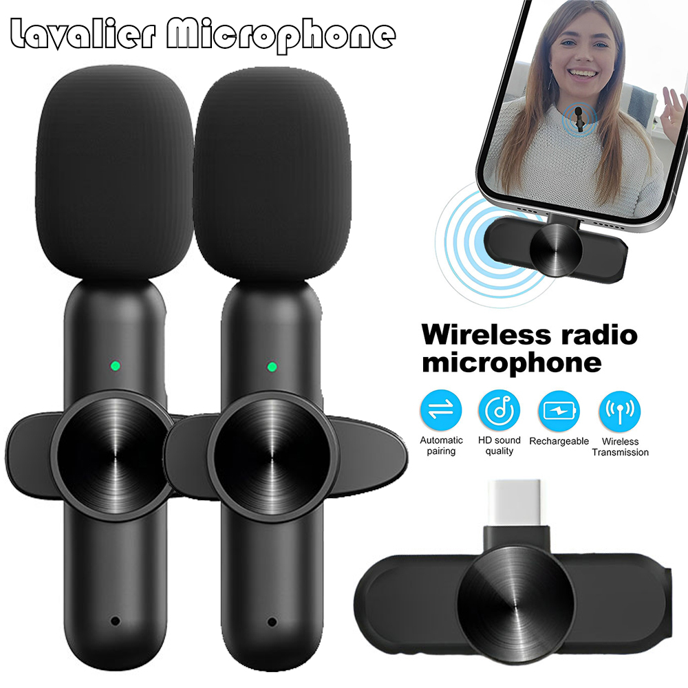 Mini Wireless Lapel Microphone for Vlogging Cellphone Clip on Lavalier
