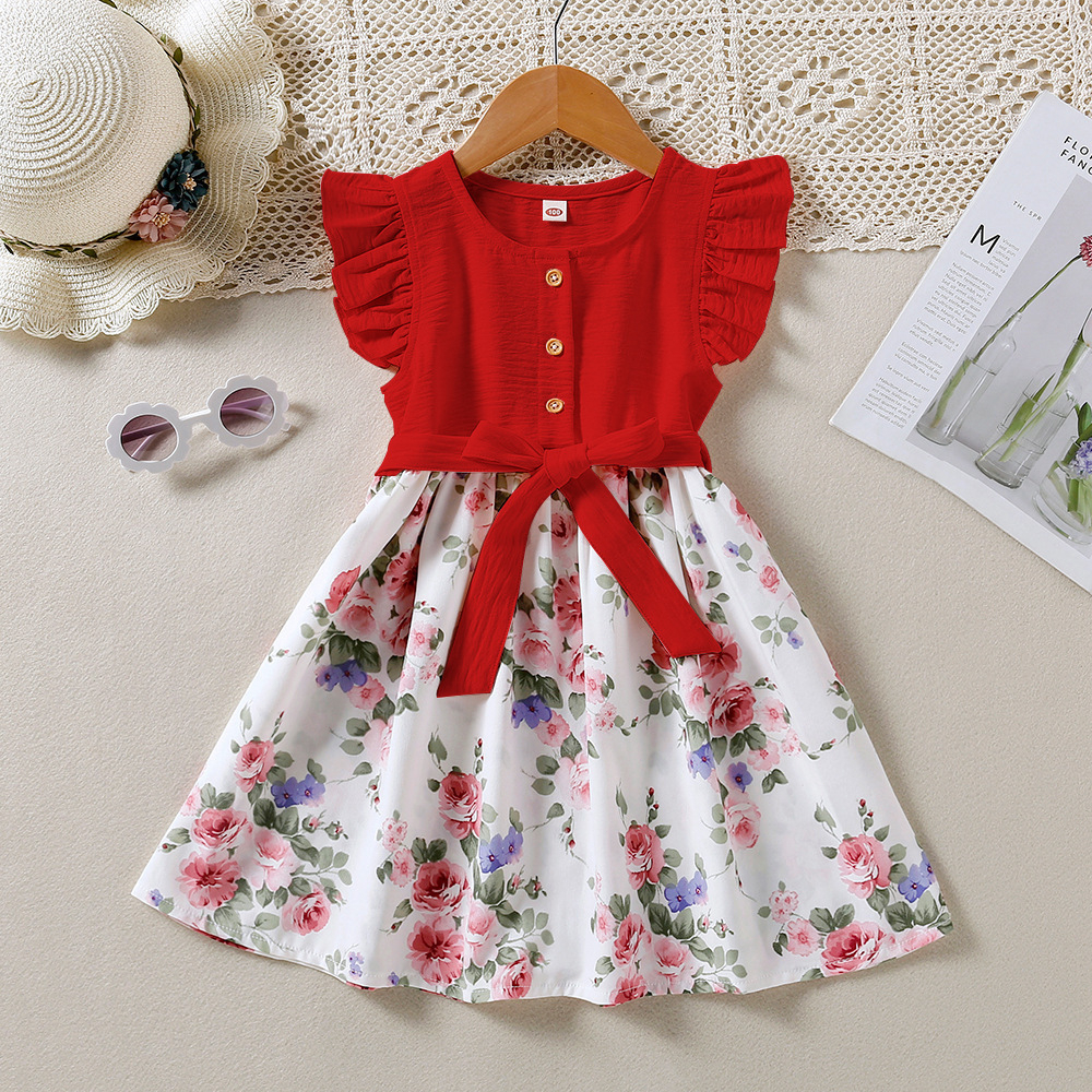 Dress For Kids 1-7 Years old Birthday Korean Style Fashion Short Sleeve ...