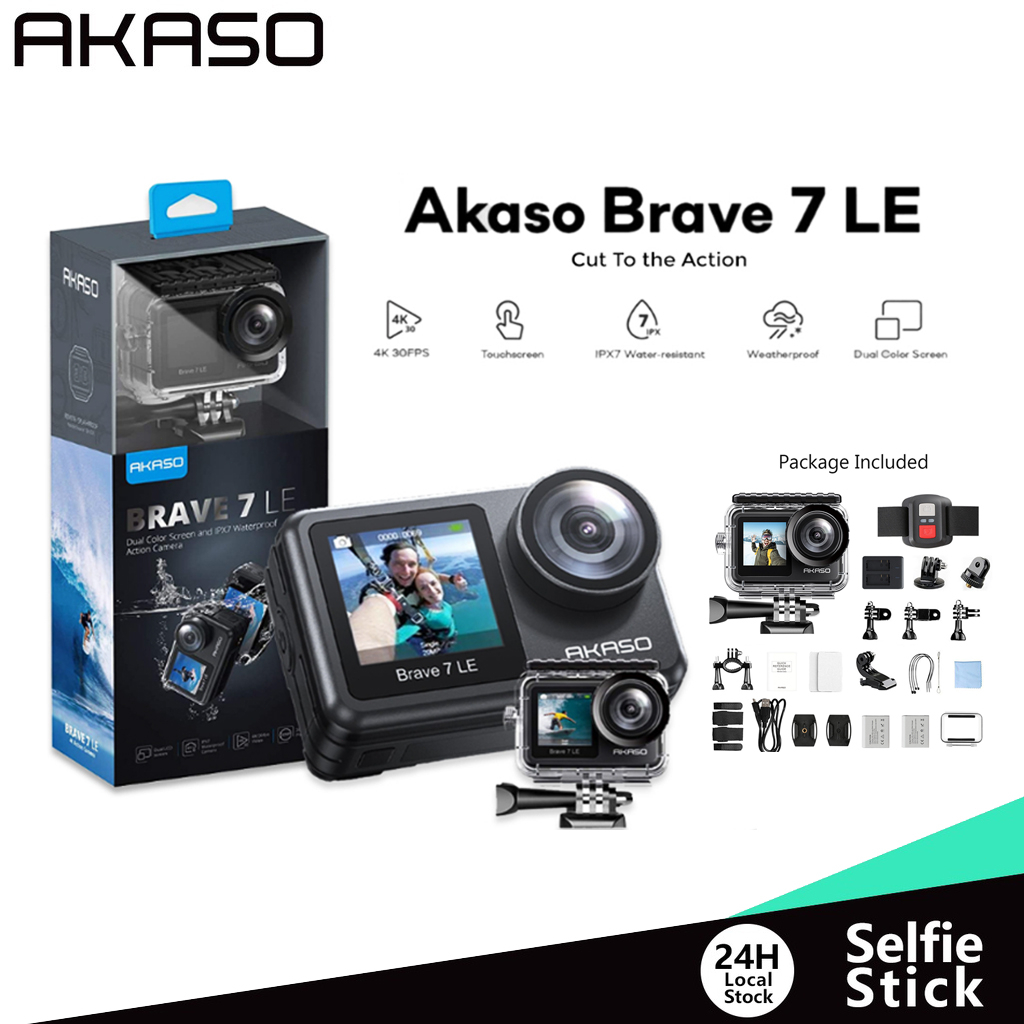 Action Cam AKASO Brave 7 4K - Impermeabile Fino A 10m, Doppio Schermo, Telecomando - Foto 5