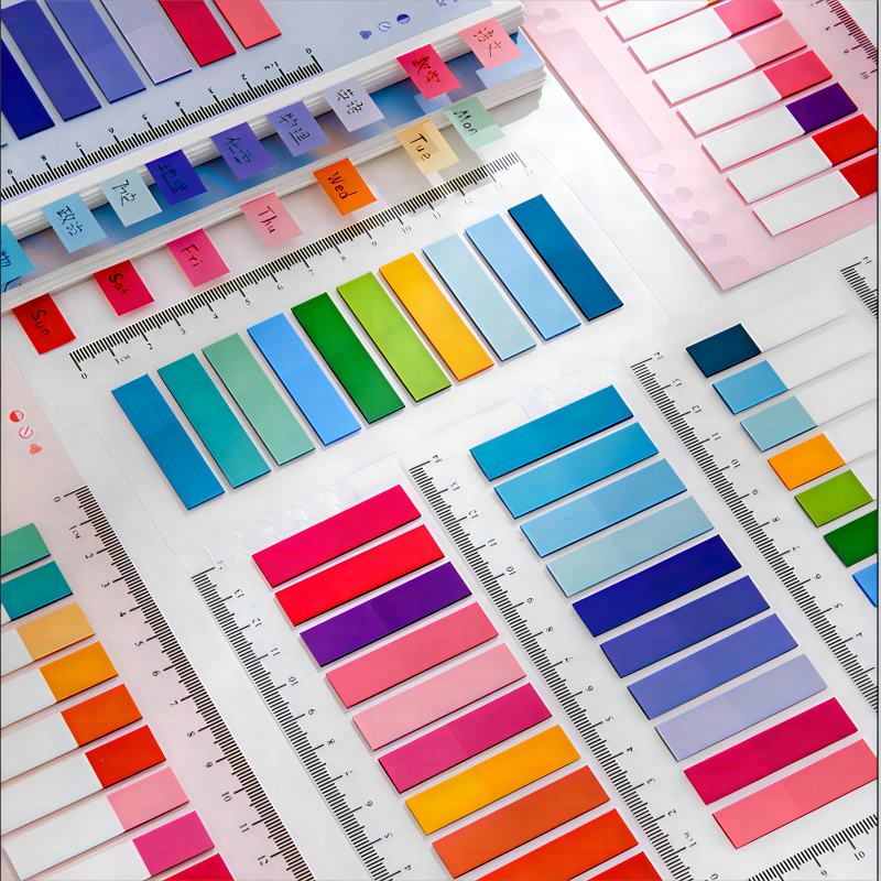 200Pcs sticky notes with ruler notebook sort location stickers school ...