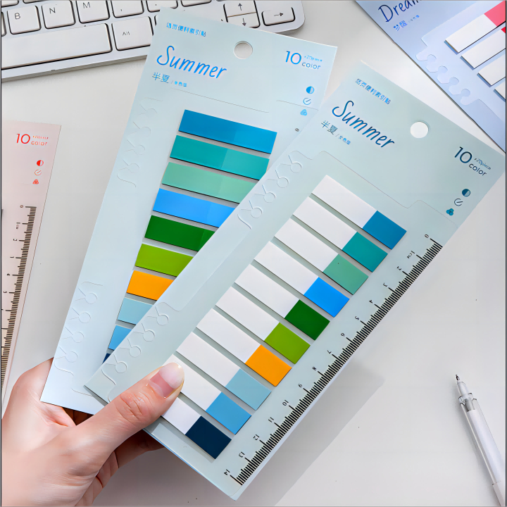 200Pcs sticky notes with ruler notebook sort location stickers school ...