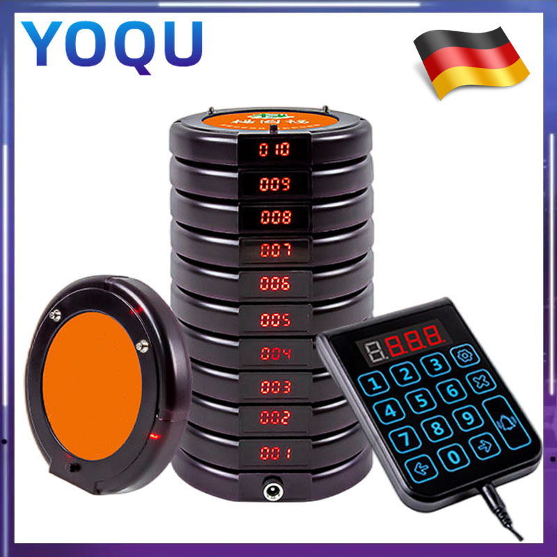 Yoqu Beeper Pager With 10 Pagers Wireless Restaurant Pager System