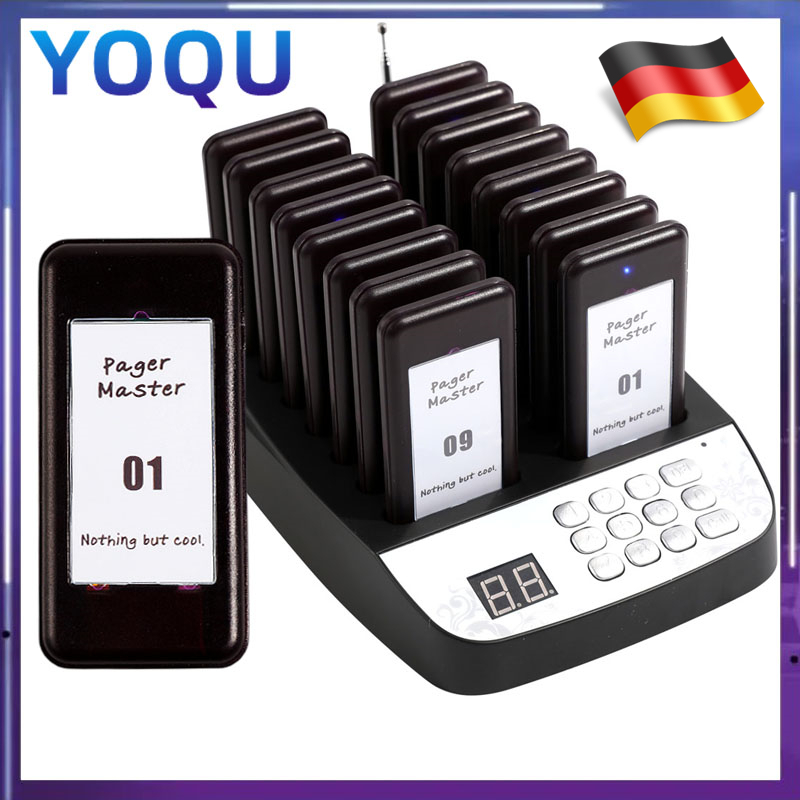 Yoqu Beeper Pager With 16 Buzzers Wireless Calling System Retekess