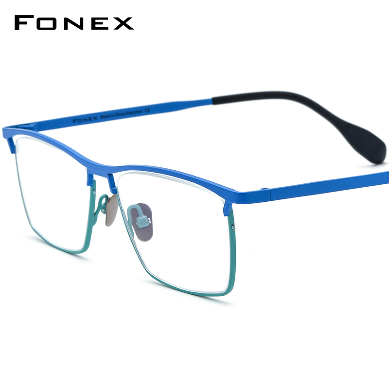 FONEX Titanium Glasses Frame Men 2023 Retro Square Eyeglasses Men ...