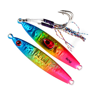 Fishing Jig Lure 20g/30g/40g/60g Deep Sea Fishing Lure Slow Jigging  Artificial Lures with Double Fish Hook Slow Clamp