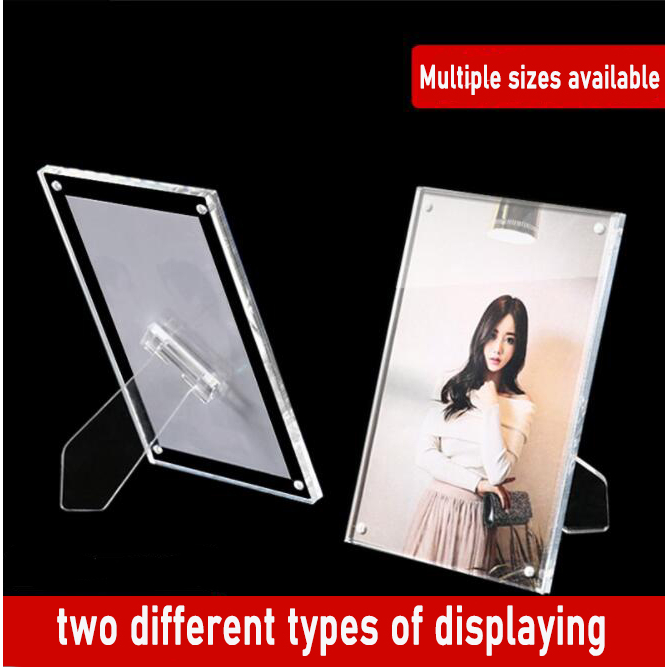 Acrylic Picture Frames 3 Pack, Clear Picture Frames with Stand