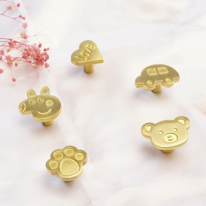 Gold Brass Knob Cupboard Pulls Drawer Knobs Kitchen Cabinet Handles ...