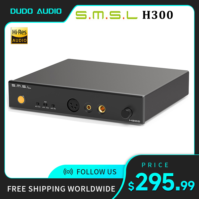SMSL H300 Headphone Amplifier Full Balanced 6.35mm 4.4mm XLR RCA Preamp