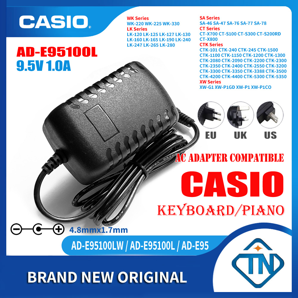 9.5V 1A AD E95100LW Power Supply Adapter for Casio CTK 1550 CTK 4200 CTK 4400 CTK 5300 CTK 5350 Keyboard Electronic Piano Wall Charger Shopee Philippines