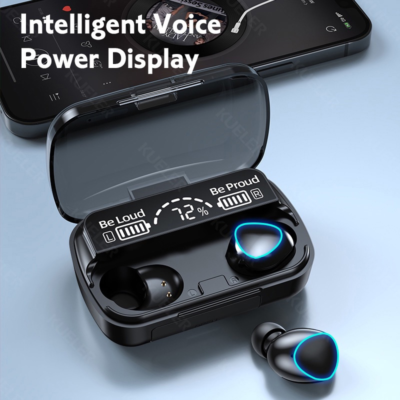 New M10 Bluetooth 5.1 Headset 2000mAh Charging Box LED Display Earbuds ...