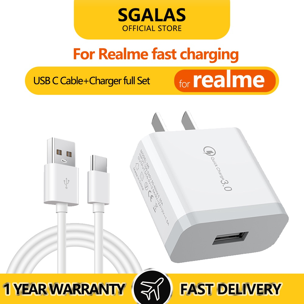 Realme Charger 18w Fast Android Micro Usb Type C Charging 5v 2a 