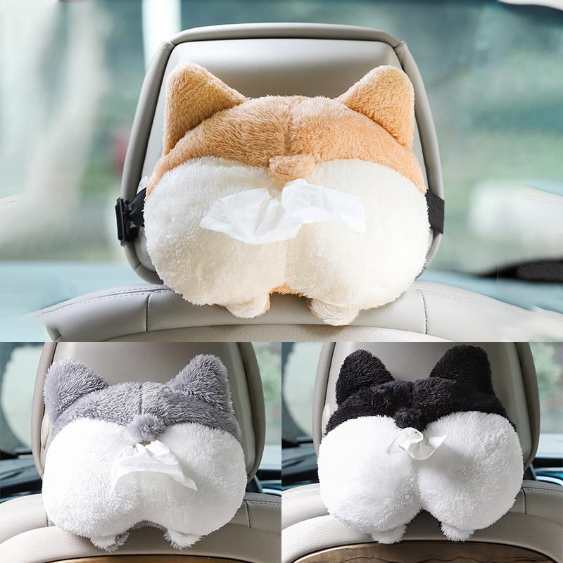 Corgi Ass Tissue Box Soft Cartoon Napkin Case Cute Animal Car Paper Box ...