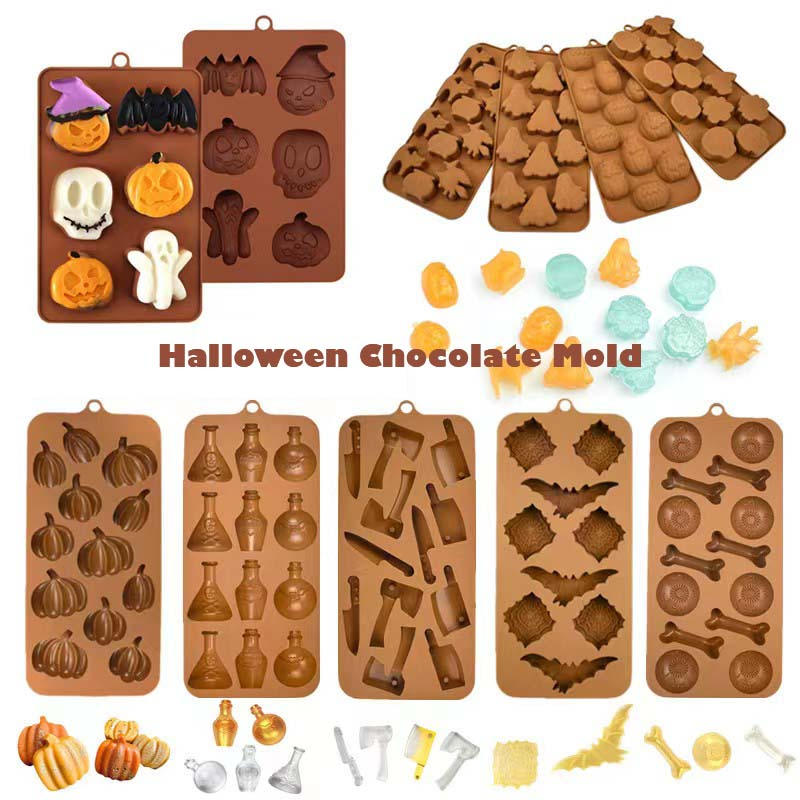 Pumpkin Ghost Chocolate Candy Mold For Halloween - #939 Clear Plastic Mold 14 thumbnail image