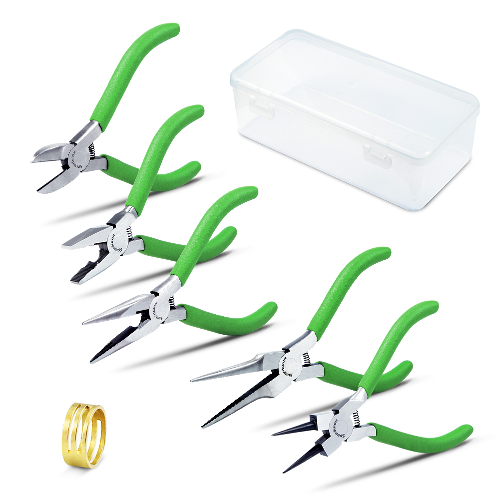 Speedwox 5 Piece Precision Mini Pliers Set 4 12 Inch Diagonal Plier Long Nose Needle Nose Round