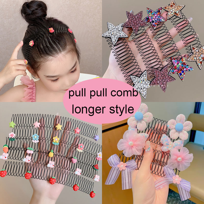 Kid's Long Inserted Comb Hair Clip Broken Hair Sorting Tool Pull Comb