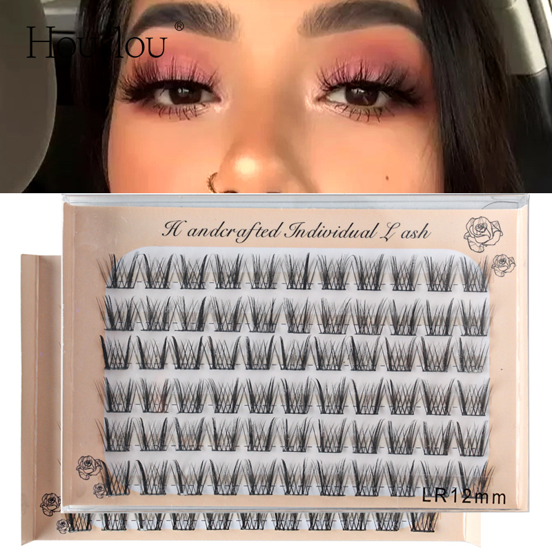 Houslou 6 Rows Natural DIY Eyelash Extension Wispy False Eyelashes