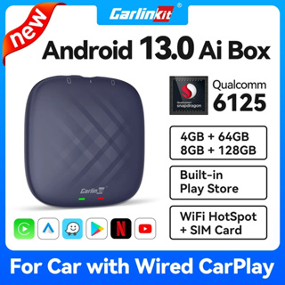 2023 Newest CarPlay AI Box Android 13 US 4G LTE Sim Card 8GB RAM 128GB ROM,  Support BT Remote Control, Netflix, , Spotify, GPS Google Maps