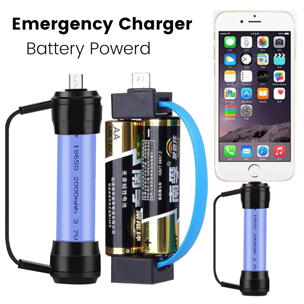 Portable Emergency Battery Phone Charger, powered by 2 aa batteries