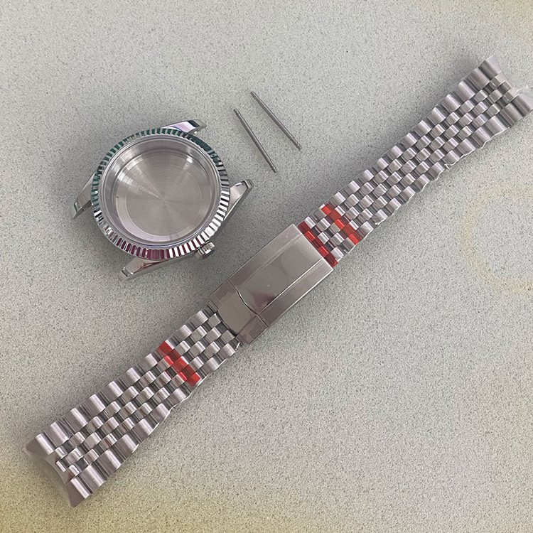 Kit Boîtier Et Bracelet Acier Pour Mouvement NH35/NH36 - 36MM, Verre Saphir, Style Oyster