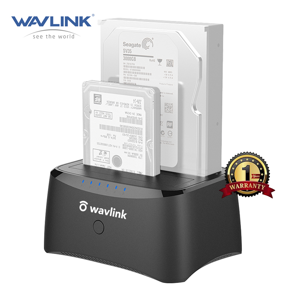 WAVLINK USB 3.0 SATA I II III デュアルベイ 外付けハードドライブ