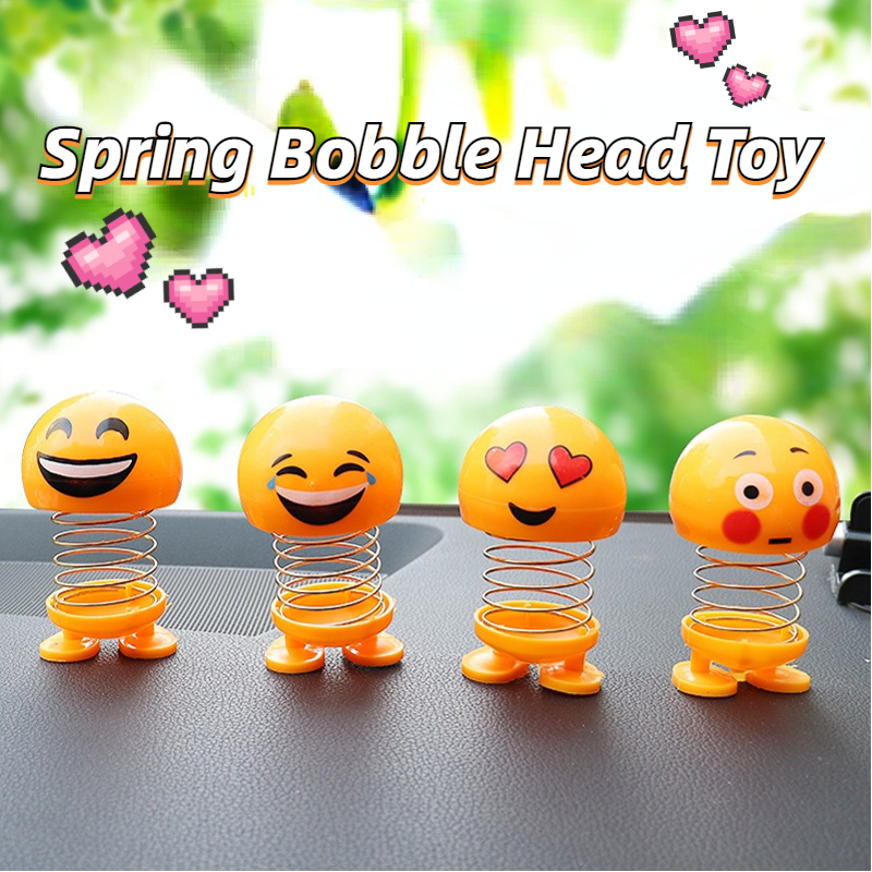 Spring Bobble Head Toy Cute Face Car Emotion Doll Interior Decoration ...