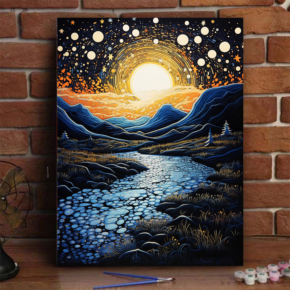 DROFE Paint By Number Starry Sky Scenery Diy Painting Numbers Gift ...