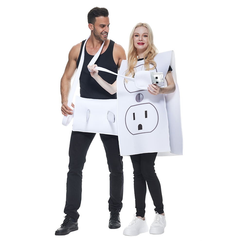 COD Funny USB/Light Plug & Socket Couple Costumes Set Halloween Mascot ...