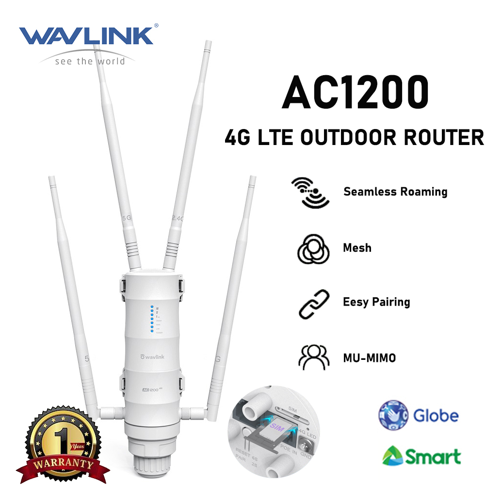 WAVLINK AC1200 Converge Wifi CPE 4G LTE Outdoor WiFi Router Dual Band Wireless Hotspot