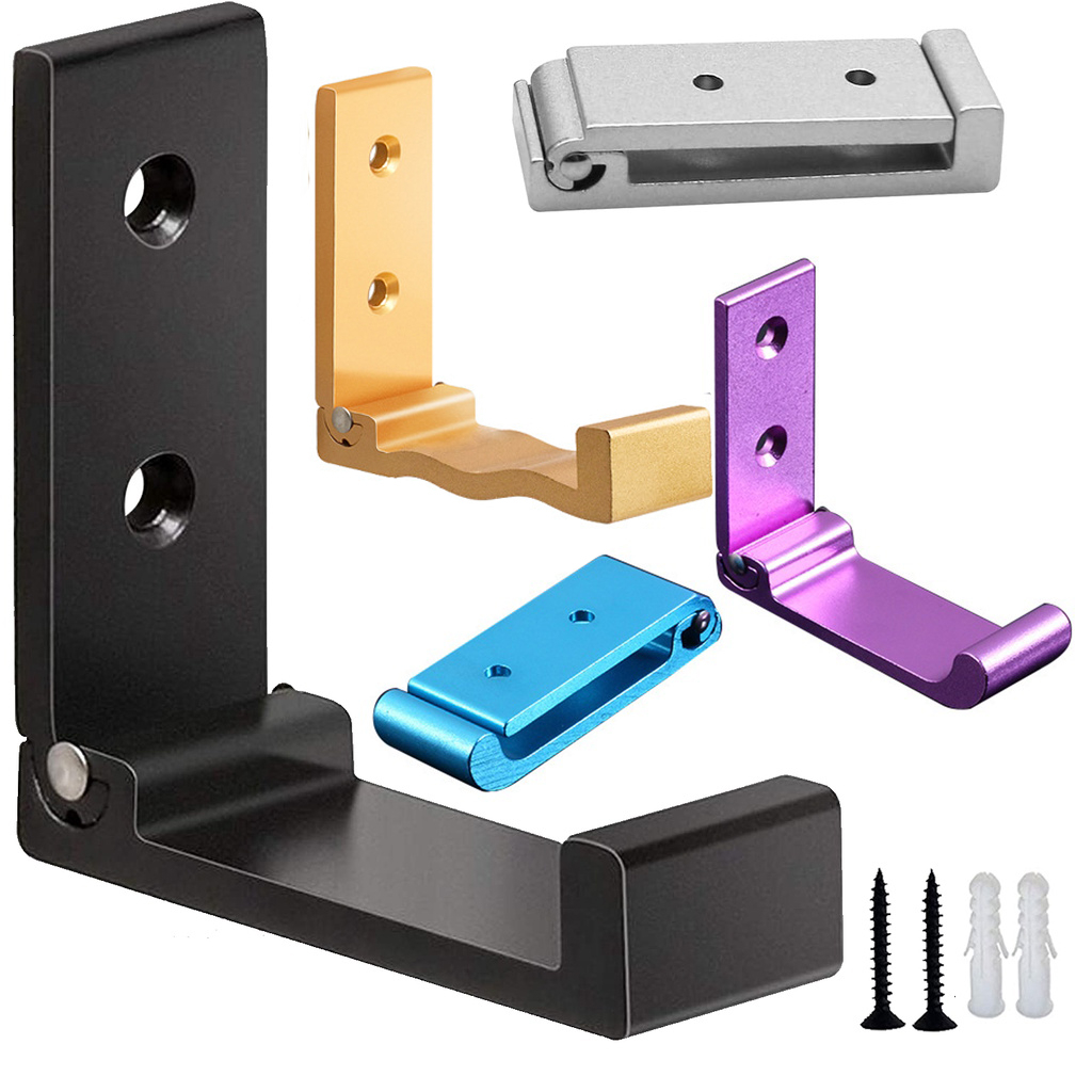 Folding Coat Hooks, Wall Hooks for Hanging Coat Towel Hooks Hardware Heavy  Duty Aluminum Alloy Headphone Holder Hooks