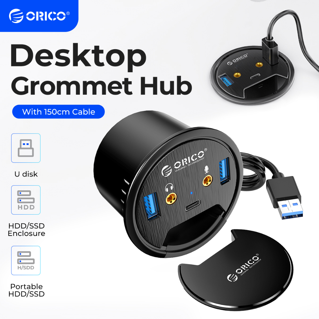 ORICO Desktop Grommet USB 3.0 Hub TypeC High Speed Splitter with SD TF