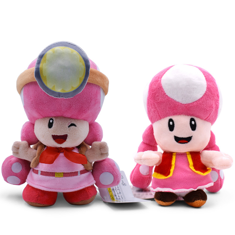 18 20cm Nintendo Game Super Mario Bros Toadette Toad Mushroom Sister Absenteeism Plush Toys 0592