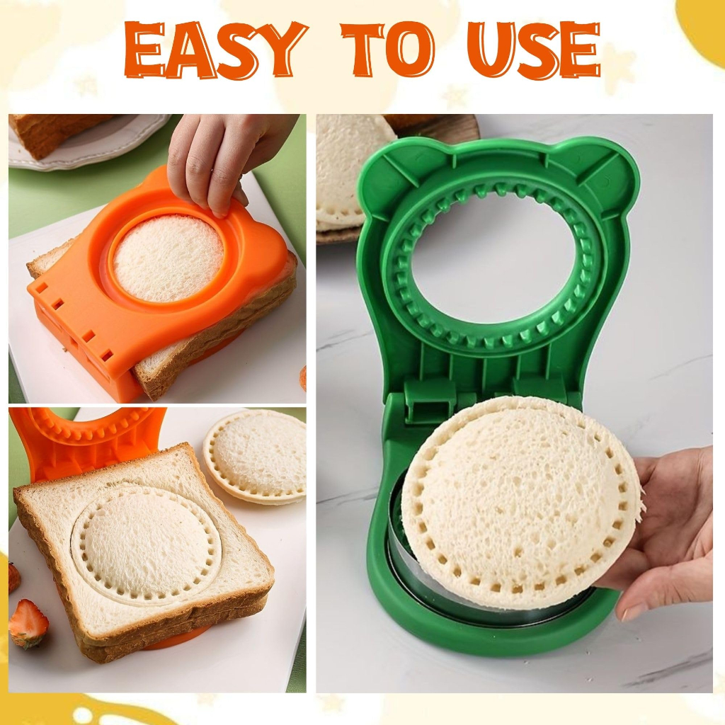 Sandwich Cutter and Sealer for Kids Pocket Sandwiches DIY Decruster