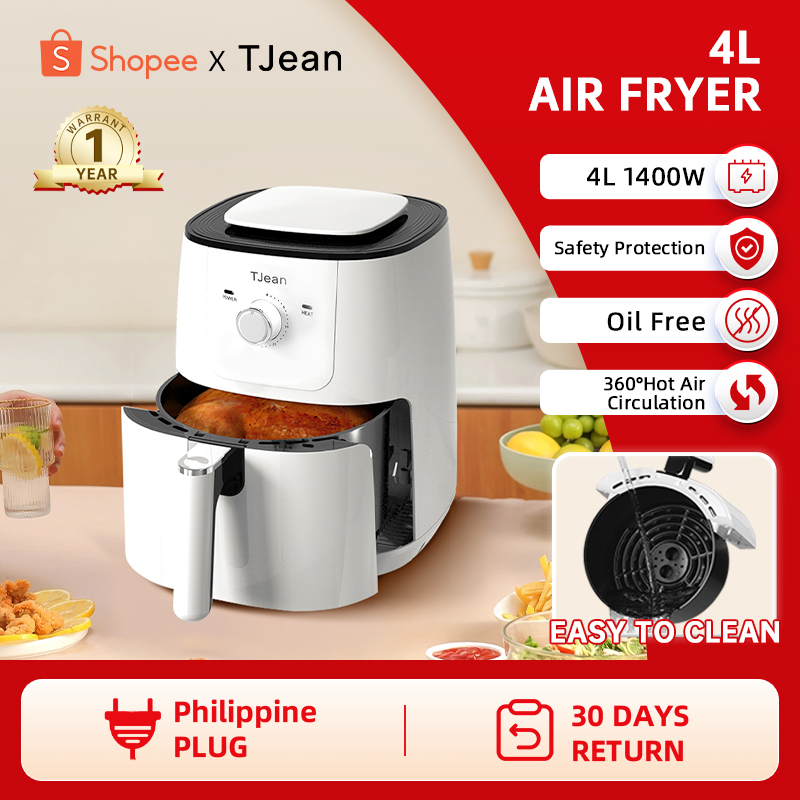 TJean Air Fryer Large Capacity Household Automatic Intelligent Electric Multifunction Kitchen Appliances Digital Manual